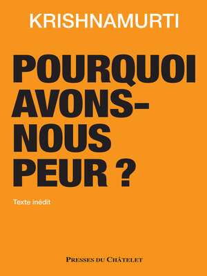 cover image of Pourquoi avons-nous peur ?